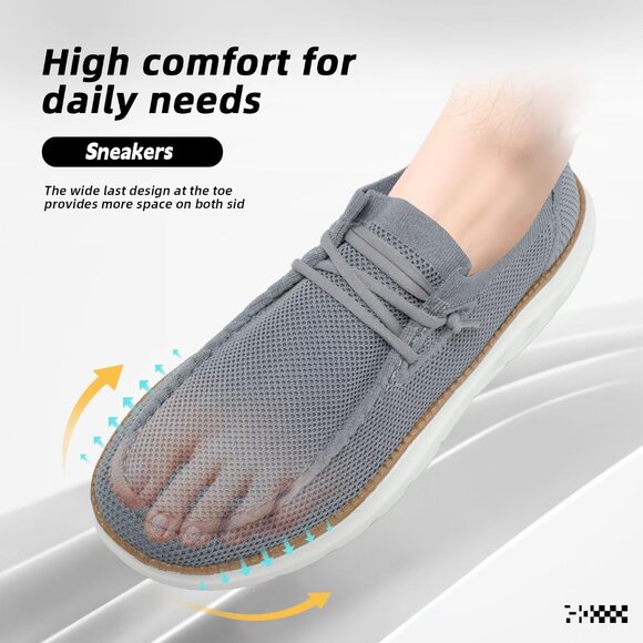 Men\'s Grey Loafers Shoes Casual Mesh Walking Boat Shoes Dress Sneakers main image 4